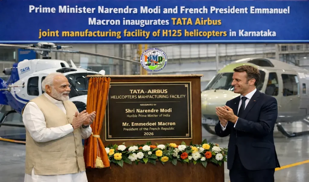PM Modi, President Macron inaugurates Tata-Airbus H125 Helicopter Assembly Line in Karnataka 2 PM Modi, President Macron inaugurates Tata-Airbus H125 Helicopter Assembly Line in Karnataka