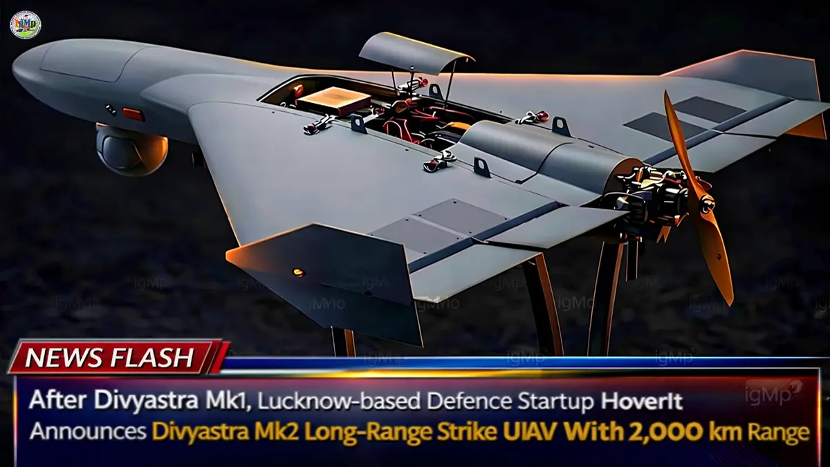 After Divyastra Mk1, Lucknow-based Defence Startup HoverIt Announces Divyastra Mk2 Long-Range Strike UAV With 2,000 km Range
