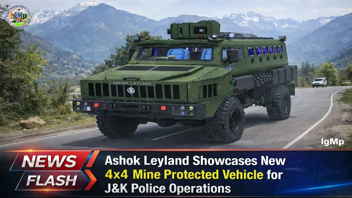 Ashok Leyland Showcases New 4×4 Mine Protected Vehicle for J&K Police Operations