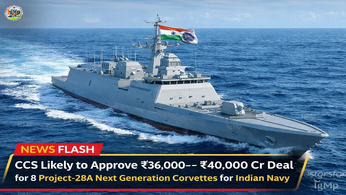 CCS Likely to Approve ₹36,000–₹40,000 Cr Deal for 8 Project-28A Next Generation Corvettes for Indian Navy