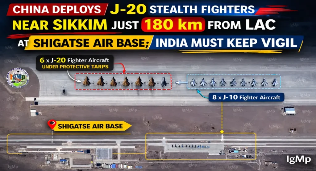 China Deploys J-20 Stealth Fighters Near Sikkim Just 180 km From LAC at Shigatse Air Base; India Must Keep Vigil