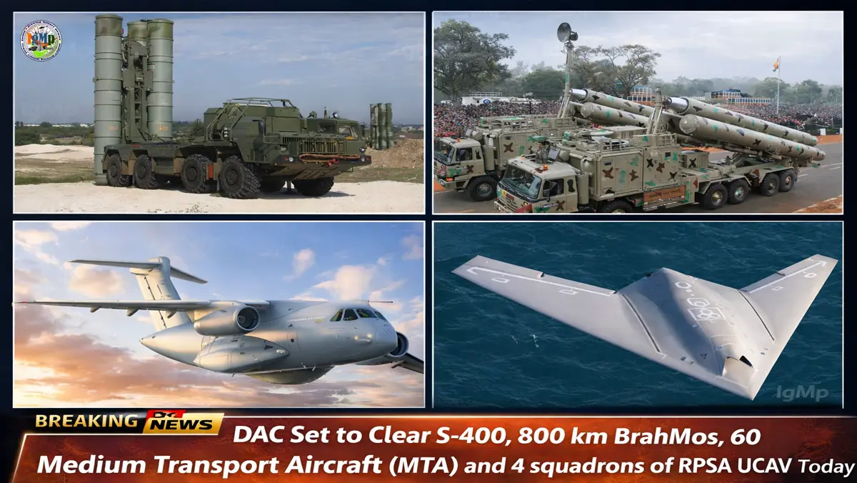 DAC Set to Clear S-400, 800 km BrahMos, 60 Medium Transport Aircraft (MTA) and 4 squadrons of RPSA UCAV Today