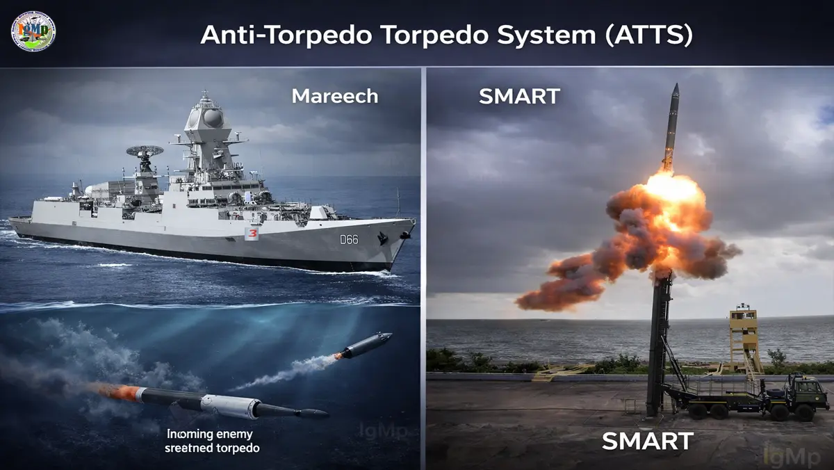 DRDO Developing Anti-Torpedo Torpedo System (ATTS) with Mareech and SMART For Both Soft-Kill and Hard-Kill Interception of Enemy Torpedoes