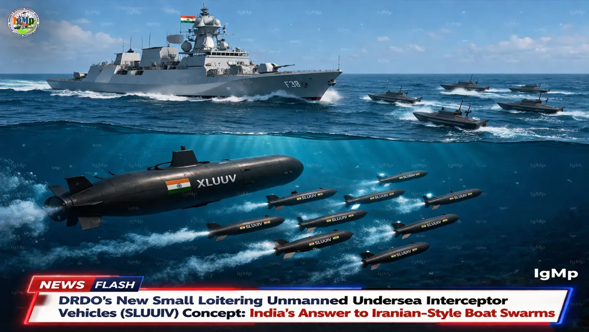 DRDO’s New Small Loitering Unmanned Undersea Interceptor Vehicles (SLUUIV) Concept: India’s Answer to Iranian-Style Boat Swarms