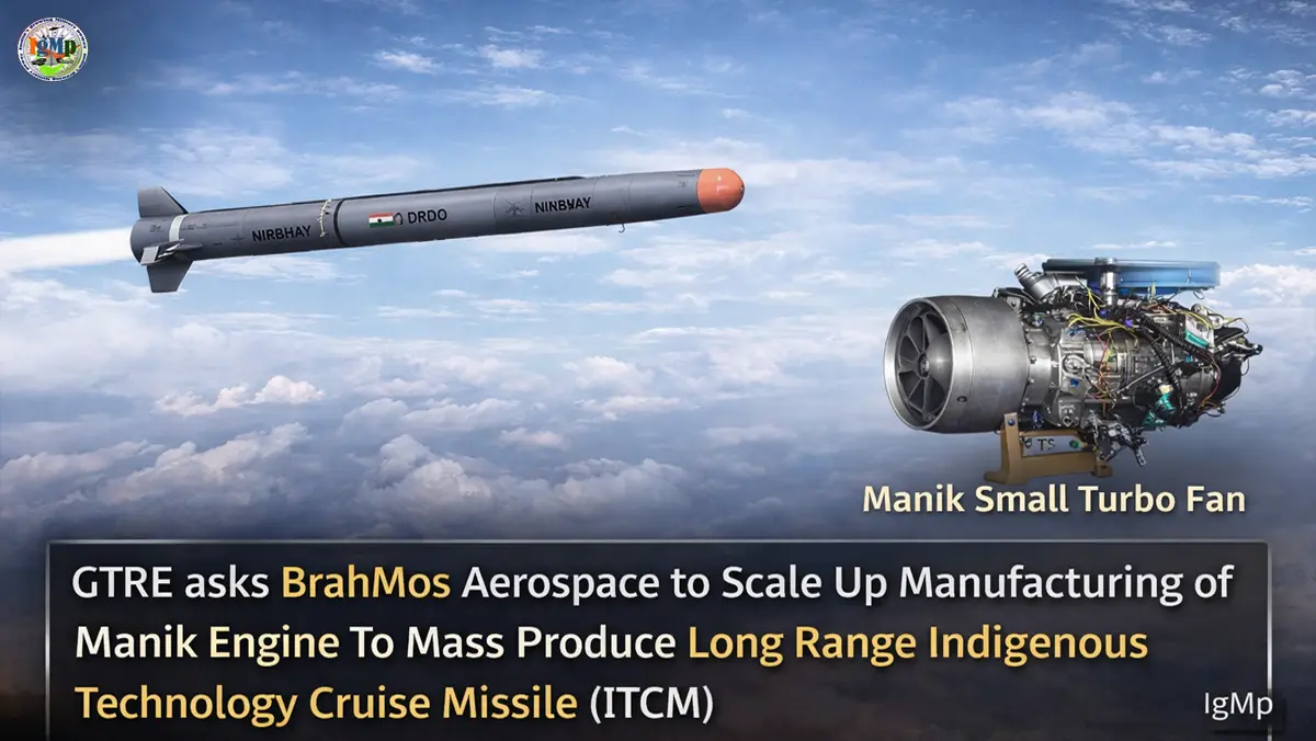 GTRE asks BrahMos Aerospace to Scale Up Manufacturing of Manik Engine To Mass Produce Long Range Indigenous Technology Cruise Missile (ITCM)