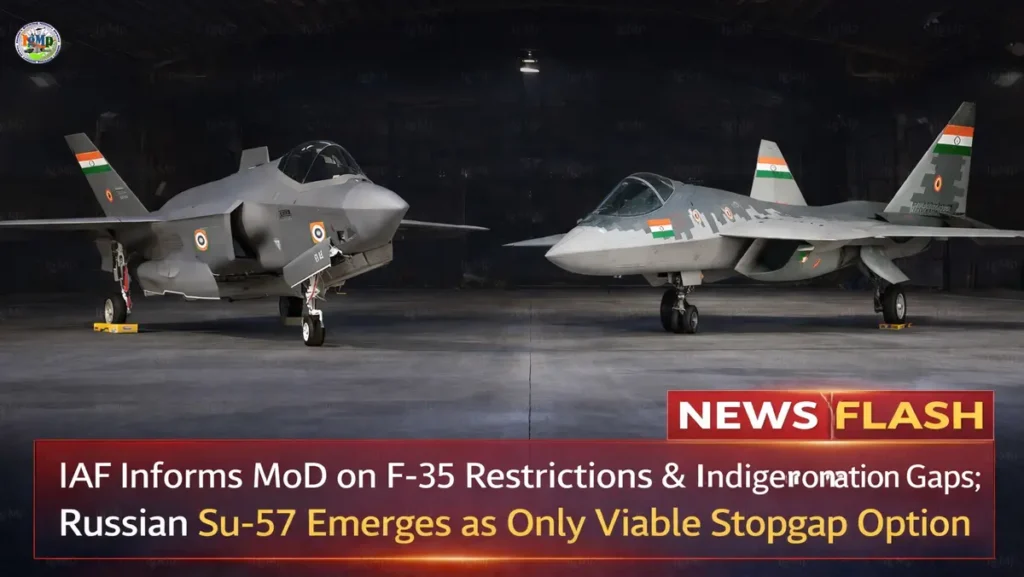 IAF Informs MoD on F-35 Restrictions & Indigenous Integration Gaps; Russian Su-57 Emerges as Only Viable Stopgap Option