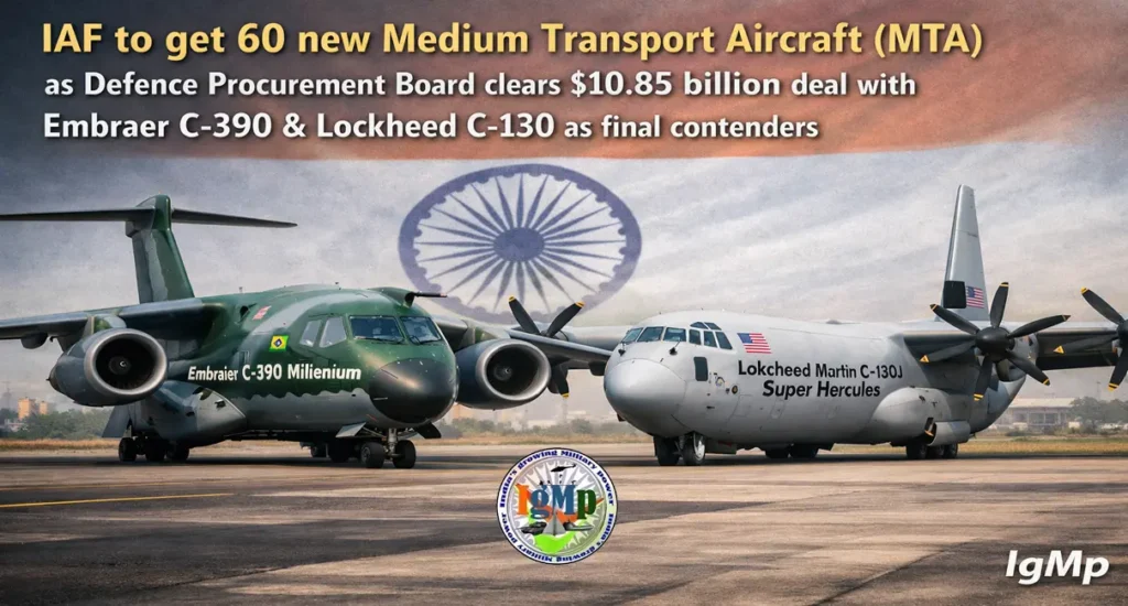IAF to get 60 new Medium Transport Aircraft (MTA) as Defence Procurement Board clears $10.85 billion deal with Embraer C-390 & Lockheed C-130 as final contenders 2 IAF to get 60 new Medium Transport Aircraft (MTA) as Defence Procurement Board clears $10.85 billion deal with Embraer C-390 & Lockheed C-130 as final contenders