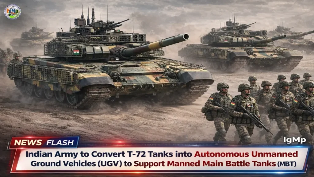 Indian Army to Convert T-72 Tanks into Autonomous Unmanned Ground Vehicles (UGV) to Support Manned Main Battle Tanks (MBT) 