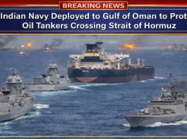 Indian Navy Deployed to Gulf of Oman to Protect Oil Tankers Crossing Strait of Hormuz