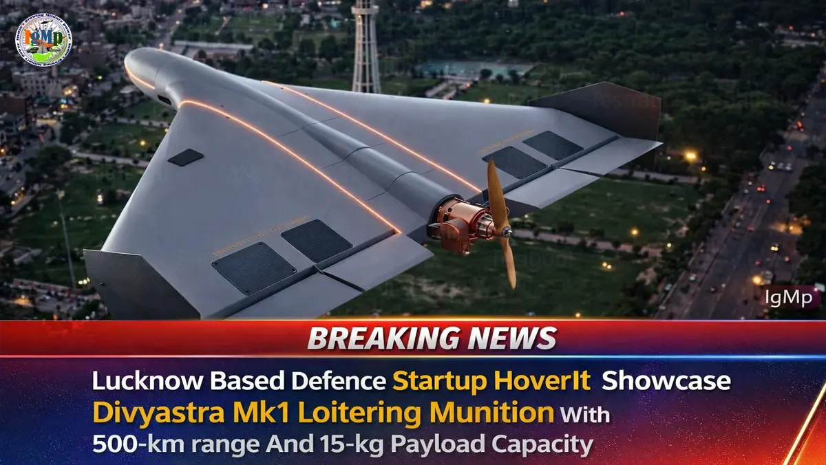 Lucknow Based Defence Startup HoverIt Showcase Divyastra Mk1 Loitering Munition With 500-km range And 15-kg Payload Capacity