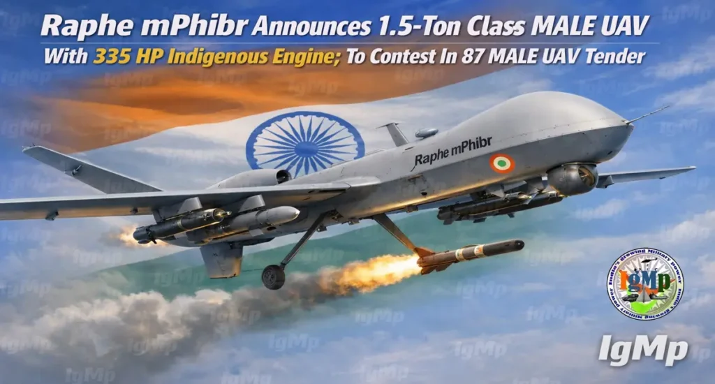 Raphe mPhibr Announces 1.5-Ton Class MALE UAV With 335 HP Indigenous Engine; To Contest In 87 MALE UAV Tender