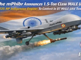 Raphe mPhibr Announces 1.5-Ton Class MALE UAV With 335 HP Indigenous Engine; To Contest In 87 MALE UAV Tender