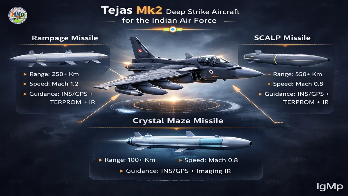 India Optimizing Tejas Mk2 For Deep Strike Role With SCALP, Rampage, and Crystal Maze Missiles, Redefining Indian Airpower