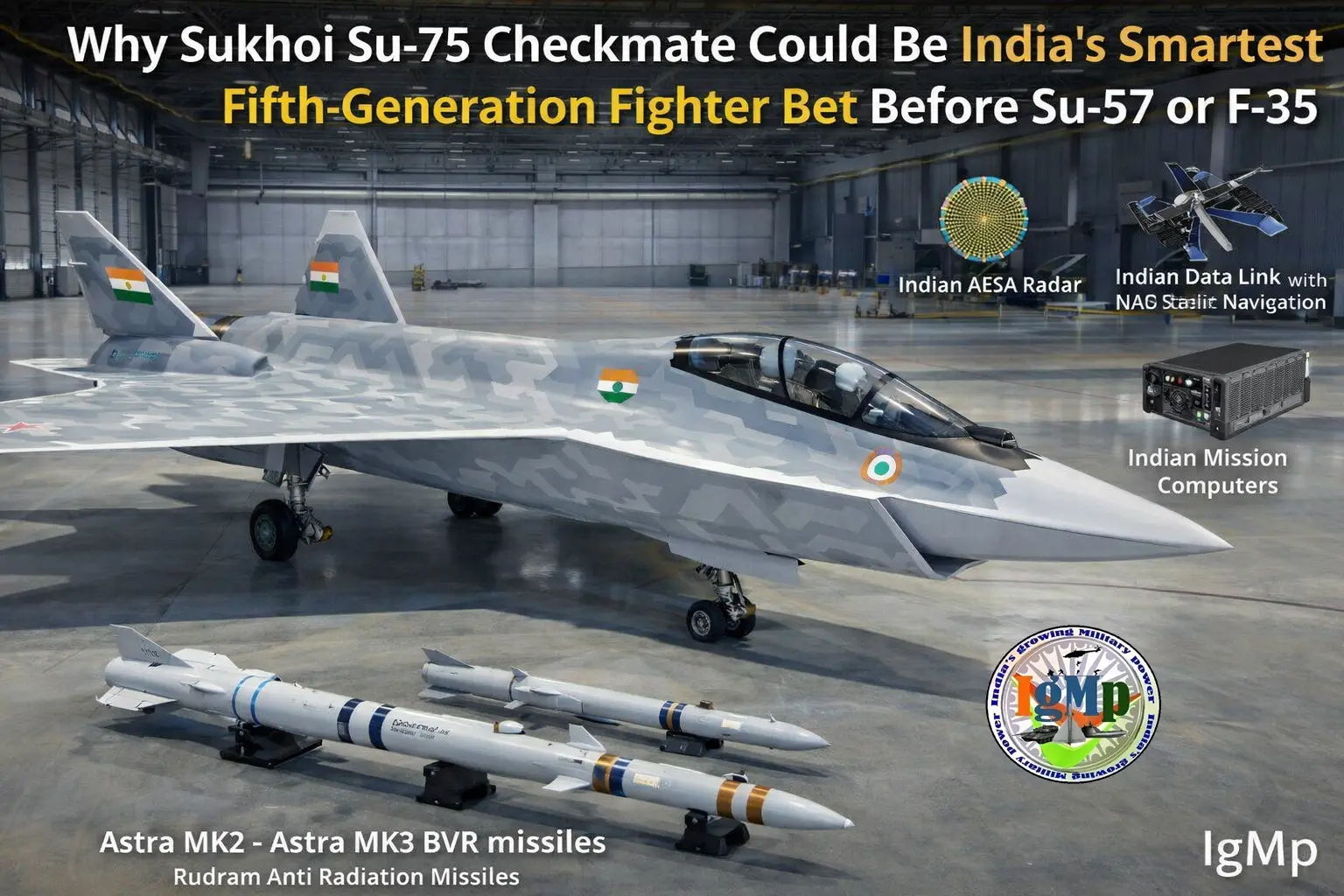 Why Sukhoi Su-75 Checkmate Could Be India’s Smartest Fifth-Generation Fighter Bet Before Su-57 or F-35