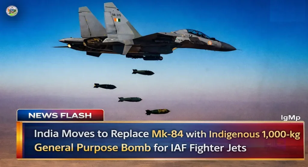 India Moves to Replace Mk-84 with Indigenous 1,000-kg General Purpose Bomb for IAF Fighter Jets