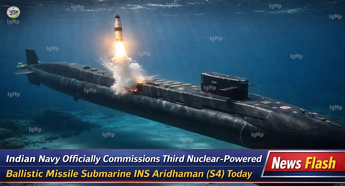 Indian Navy Officially Commissions Third Nuclear-Powered Ballistic Missile Submarine (SSBN) INS Aridhaman (S4) Today