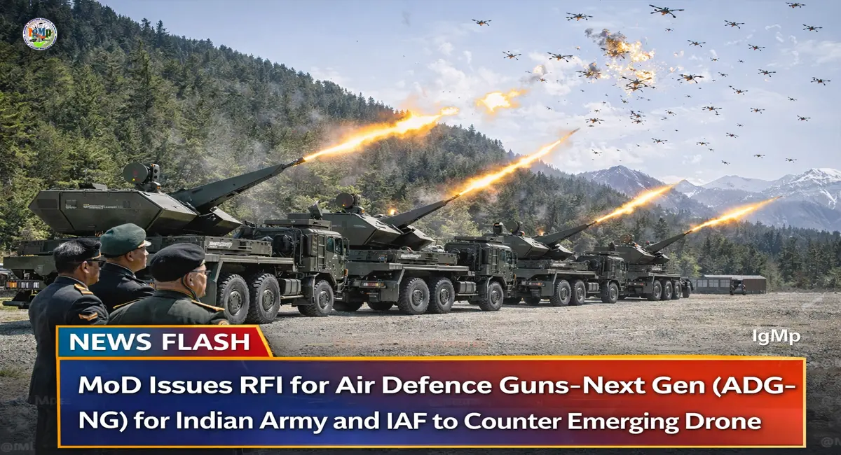 MoD Issues RFI for Air Defence Guns-Next Generation (ADG-NG) for Indian Army and IAF to Counter Emerging Drone Swarms