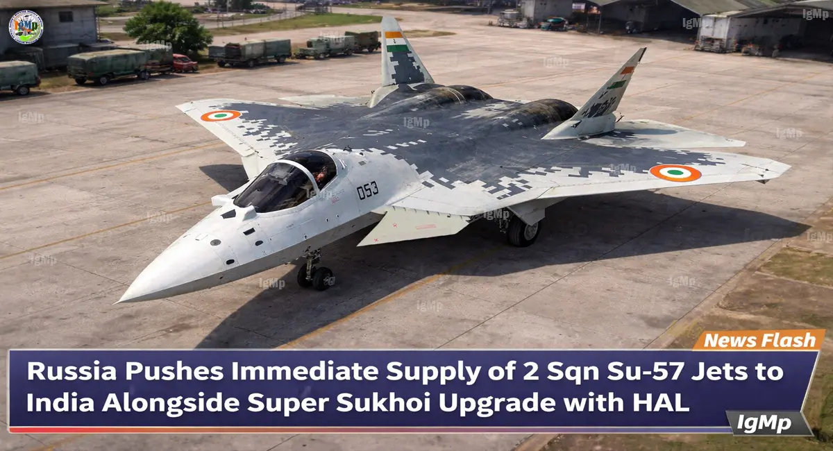 Russia Pushes Immediate Supply of 2 Sqn Su-57 Jets to India Alongside Super Sukhoi Upgrade with HAL