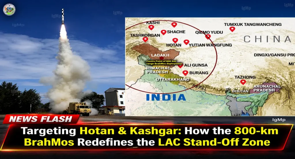 Targeting Hotan & Kashgar: How the 800-km Range BrahMos Redefines the LAC Stand-Off Zone