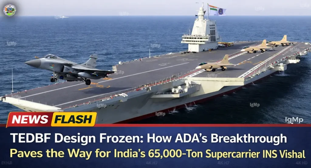 TEDBF Design Frozen: How ADA’s Breakthrough Paves the Way for India’s 65,000-Ton Supercarrier INS Vishal